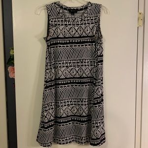 AB Studio Tribal Black & White Sleeveless Dress